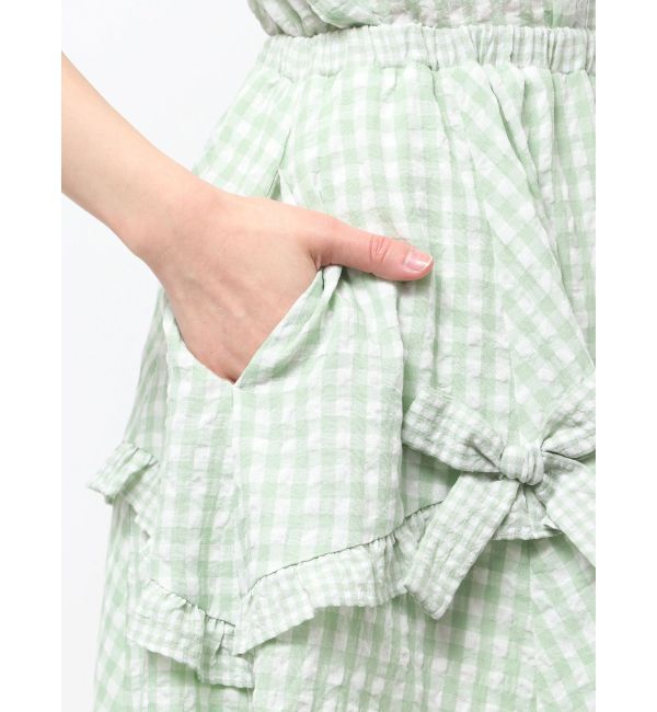 merry jenny「ギンガムデコラティブリボンスカート」|スカート|
