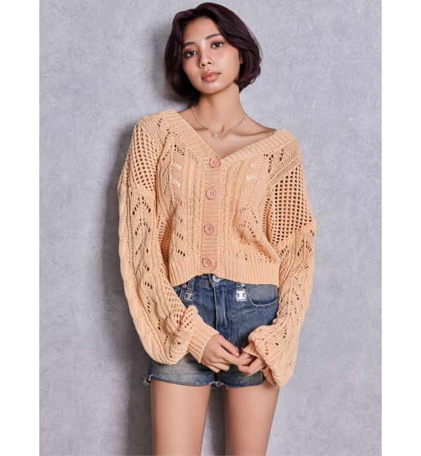 GYDA「2WAYメッシュブリーチニットトップス」|ニット・セーター|