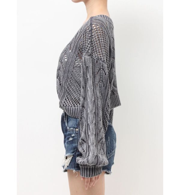 GYDA「2WAYメッシュブリーチニットトップス」|ニット・セーター|