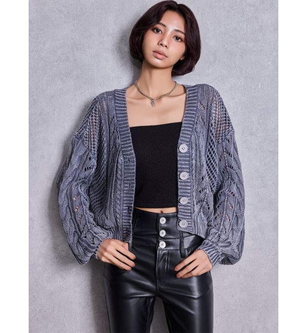 GYDA「2WAYメッシュブリーチニットトップス」|ニット・セーター|