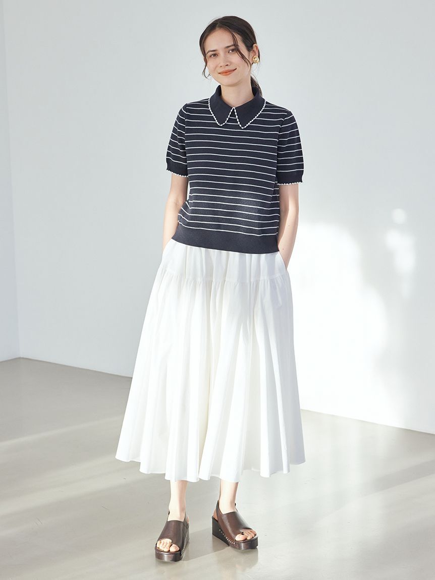 Mila Owen「【WEB限定カラー】２ＷＡＹ衿取り外しポロニットプルオーバー」|ニット・セーター|