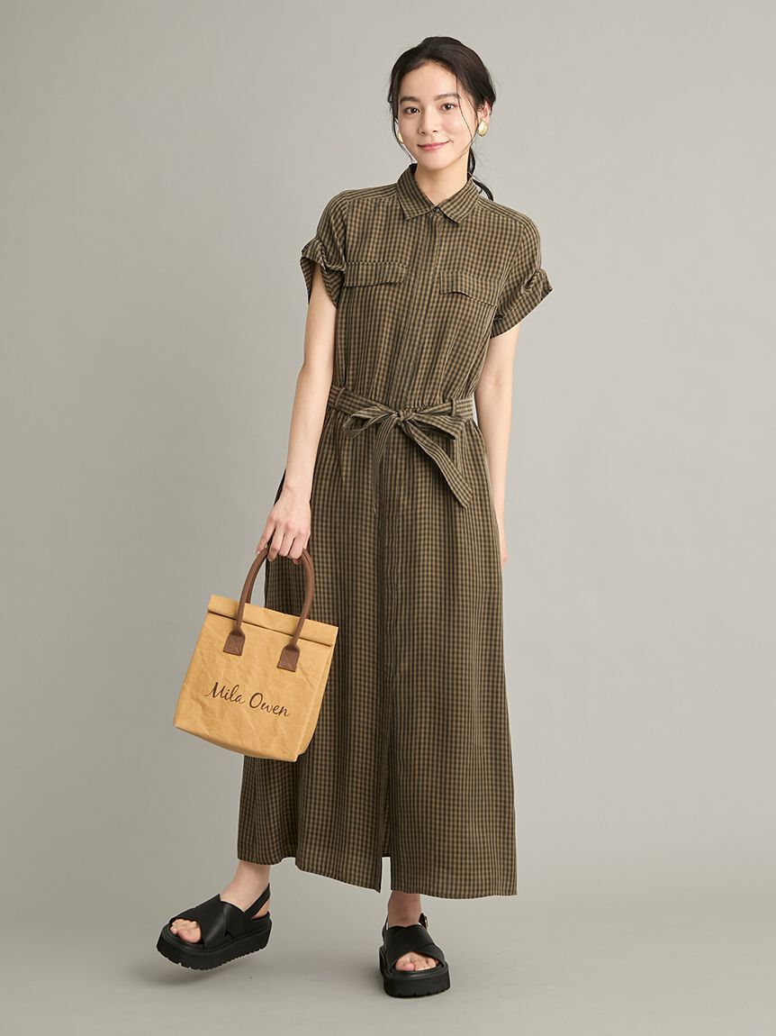 Mila Owen「【ウォッシャブル】シャツナローワンピース」|ワンピース|