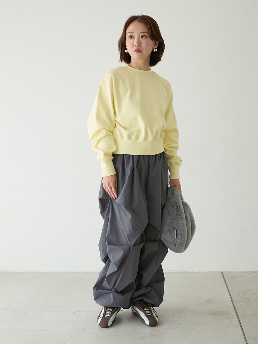 emmi atelier「ランダムタックナイロンワークパンツ」|チノ|