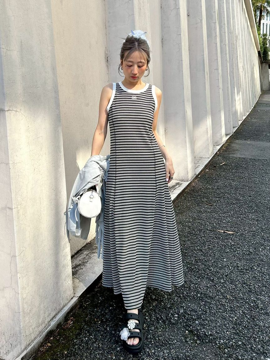 FURFUR「ロゴ刺繍ボーダーワンピース」|ワンピース|