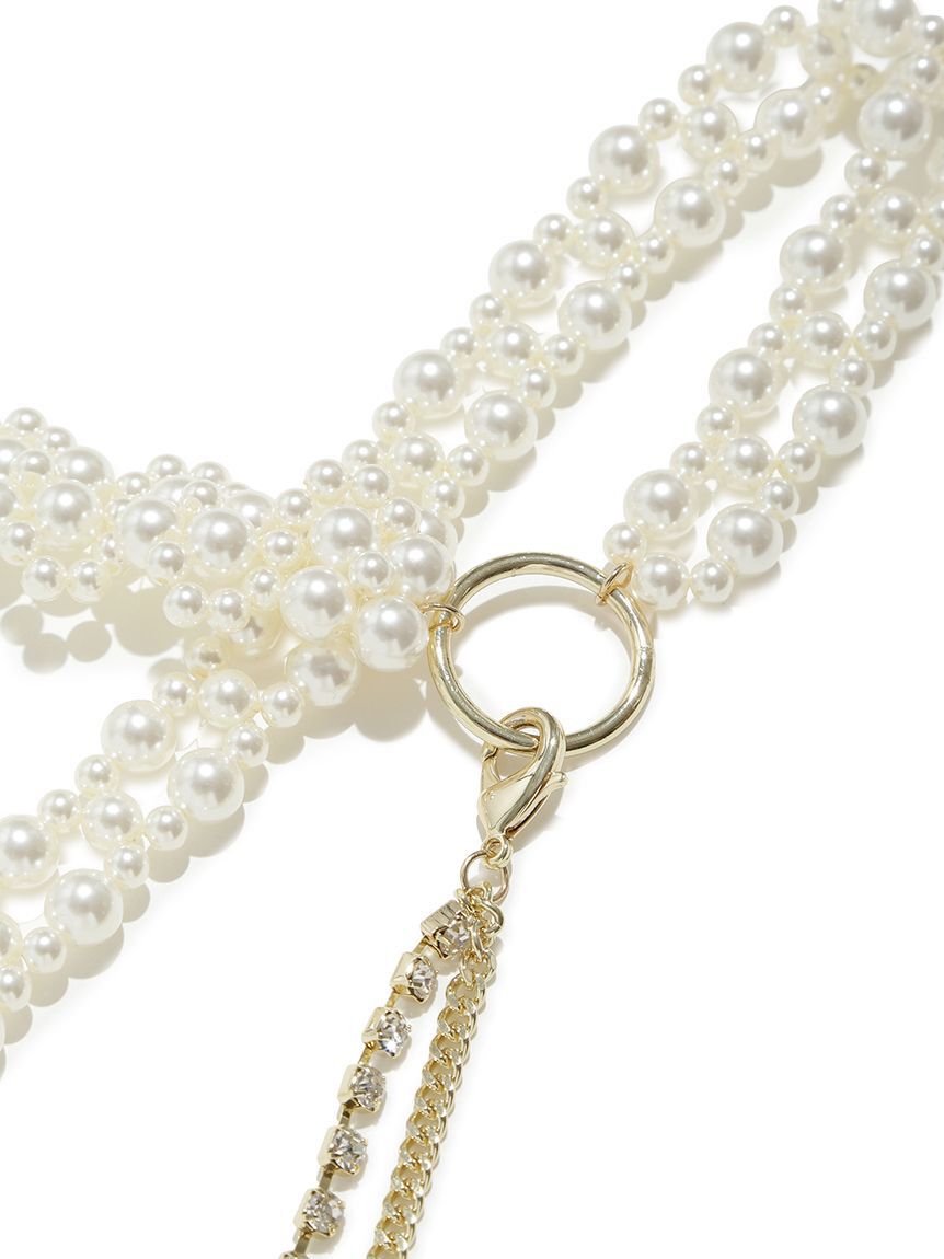 FURFUR「フラワーモチーフパールハーネス」|ベルト|