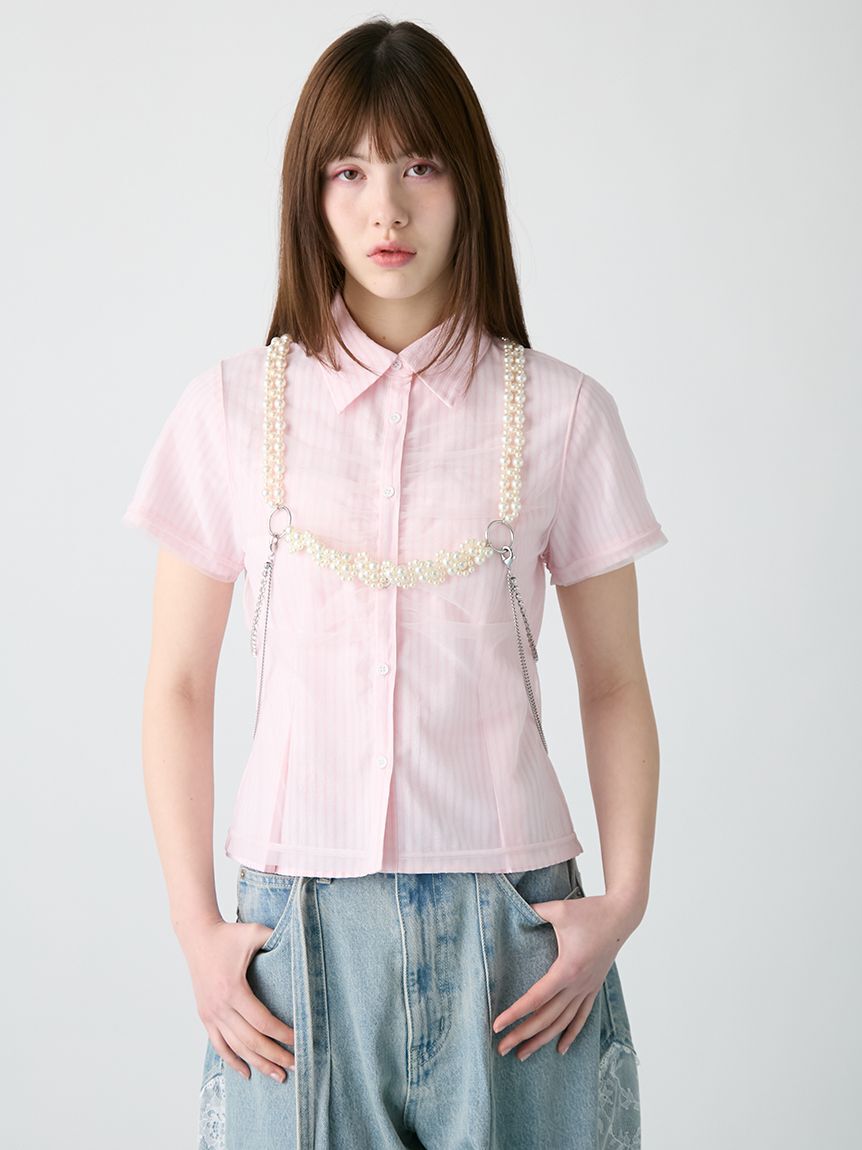 FURFUR「フラワーモチーフパールハーネス」|ベルト|