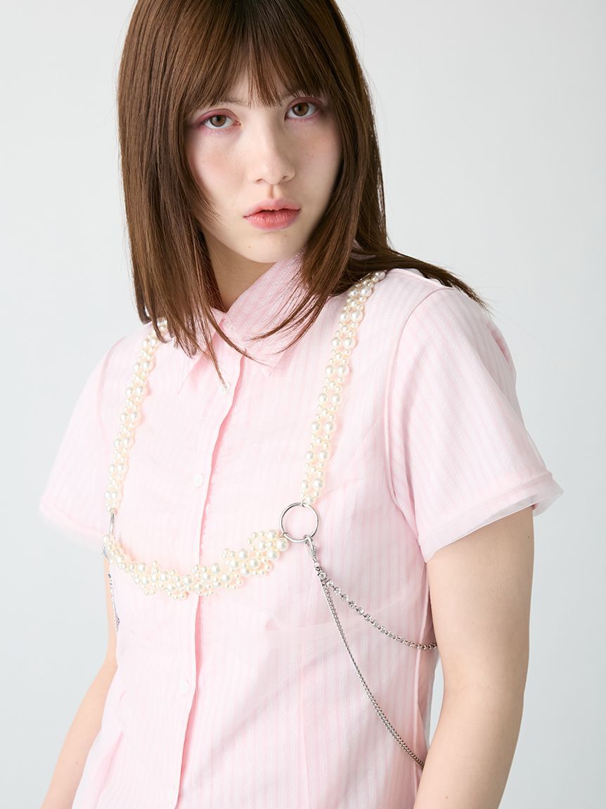 FURFUR「フラワーモチーフパールハーネス」|ベルト|