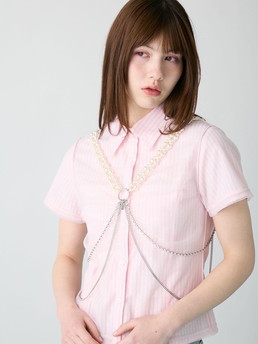 FURFUR「フラワーモチーフパールハーネス」|ベルト|