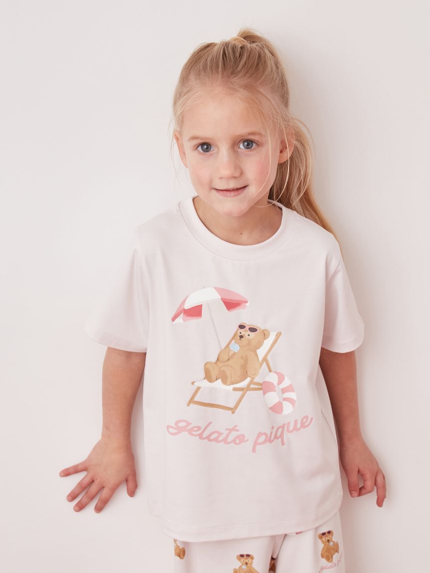 GELATO PIQUE KIDS & BABY「【KIDS】【接触冷感】サマーベアワンポイントTシャツ」|ルームウェア|PNK
