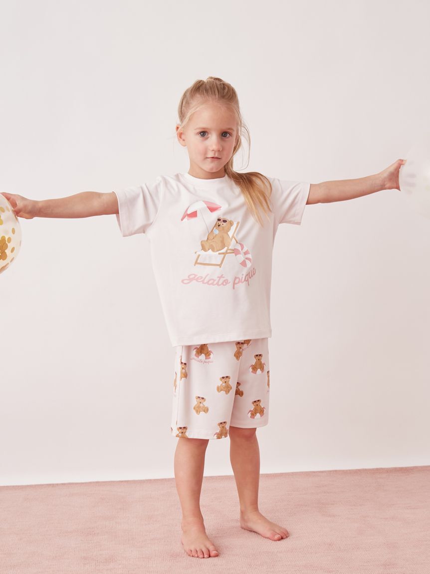 GELATO PIQUE KIDS & BABY「【KIDS】【接触冷感】サマーベアワンポイントTシャツ」|ルームウェア|