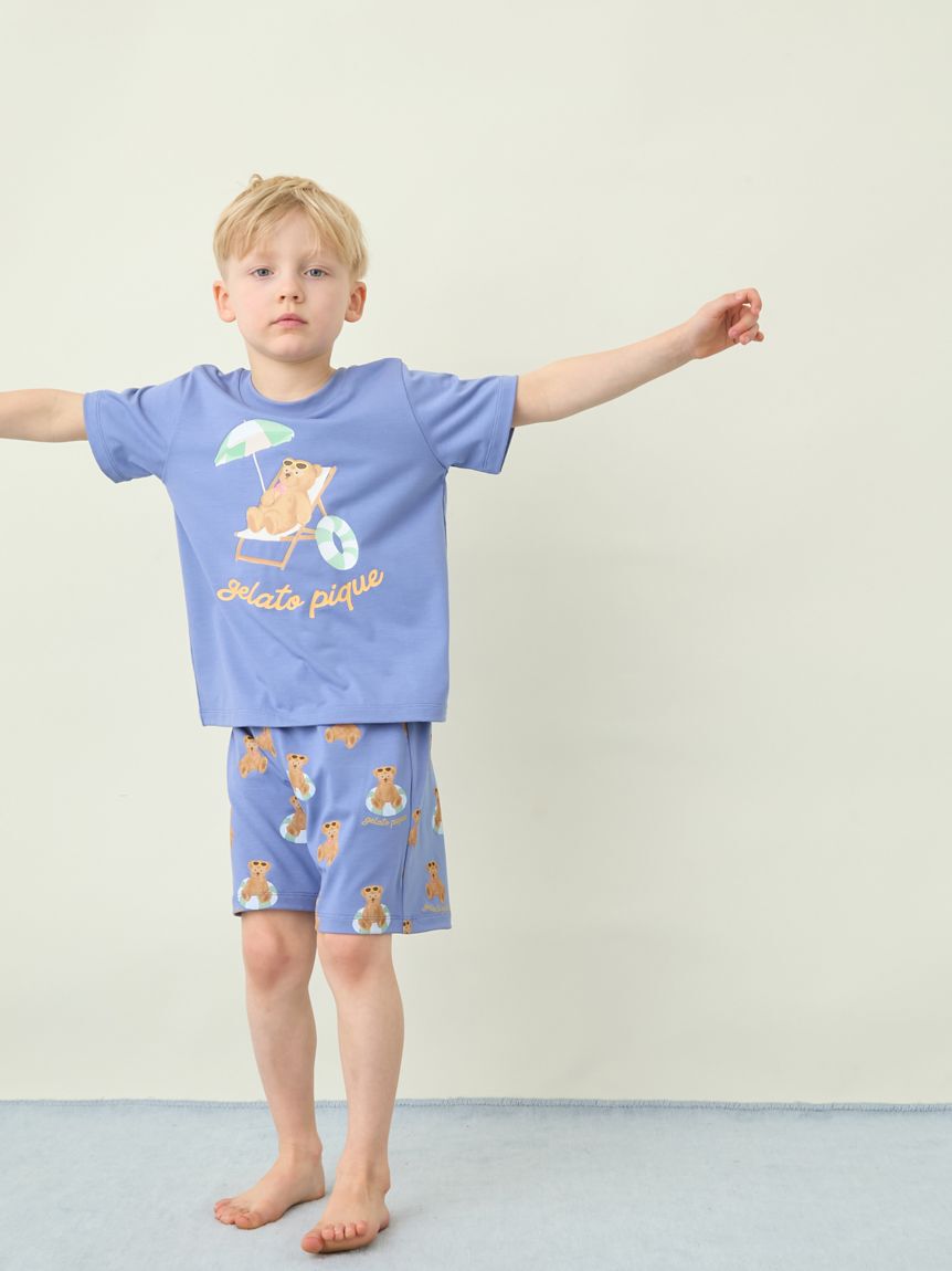 GELATO PIQUE KIDS & BABY「【KIDS】【接触冷感】サマーベアワンポイントTシャツ」|ルームウェア|