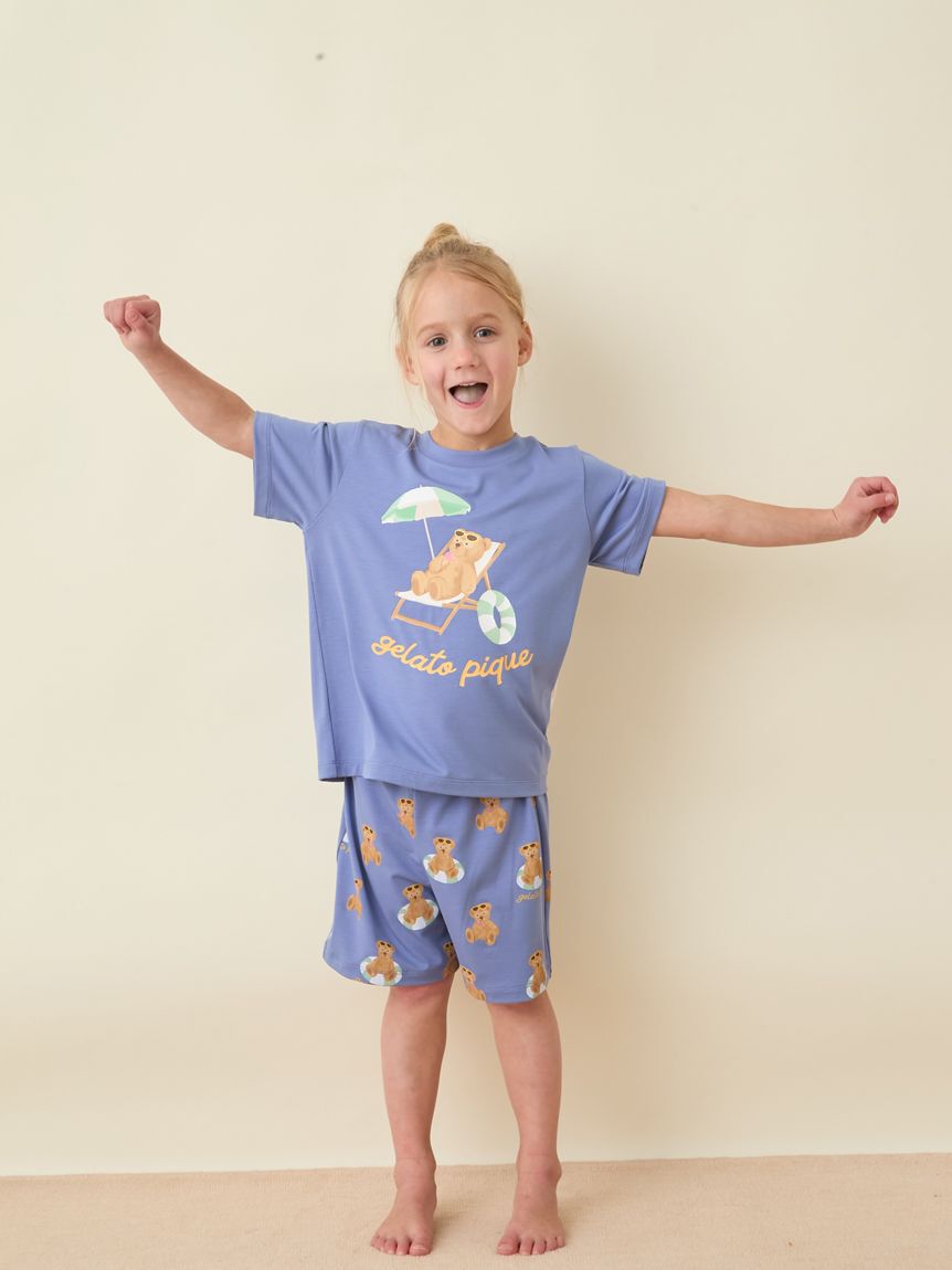 GELATO PIQUE KIDS & BABY「【KIDS】【接触冷感】サマーベアワンポイントTシャツ」|ルームウェア|