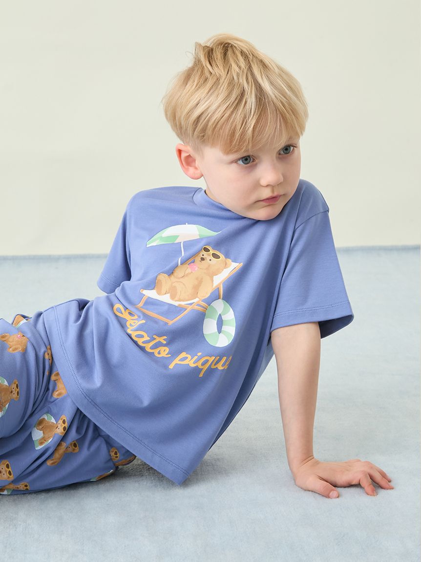 GELATO PIQUE KIDS & BABY「【KIDS】【接触冷感】サマーベアワンポイントTシャツ」|ルームウェア|
