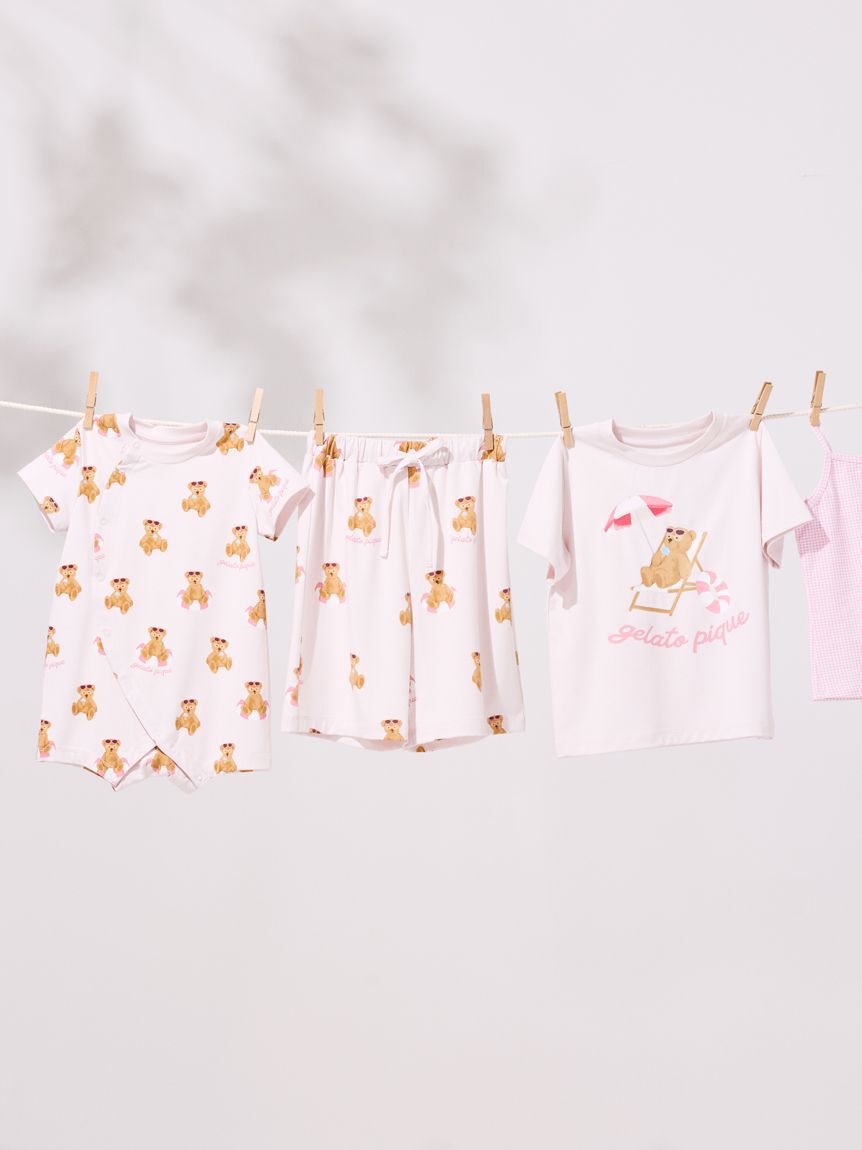 GELATO PIQUE KIDS & BABY「【KIDS】【接触冷感】サマーベアワンポイントTシャツ」|ルームウェア|