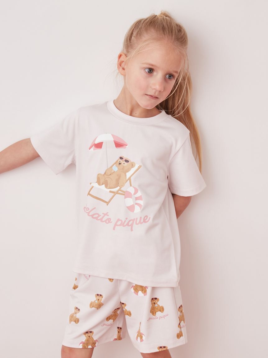 GELATO PIQUE KIDS & BABY「【KIDS】【接触冷感】サマーベアワンポイントTシャツ」|ルームウェア|