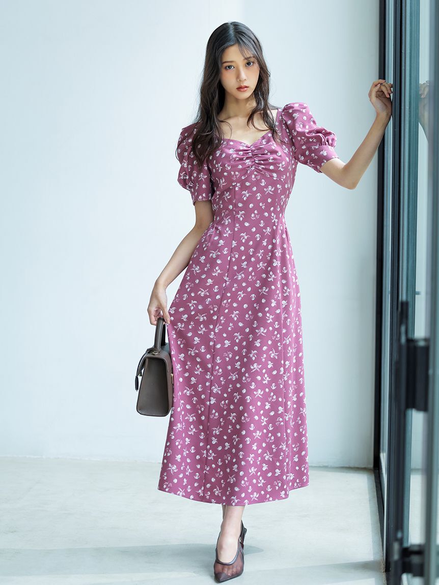 SNIDEL「【販路限定サイズあり】Sustainableフルーツプリントワンピース」|ワンピース|PNK