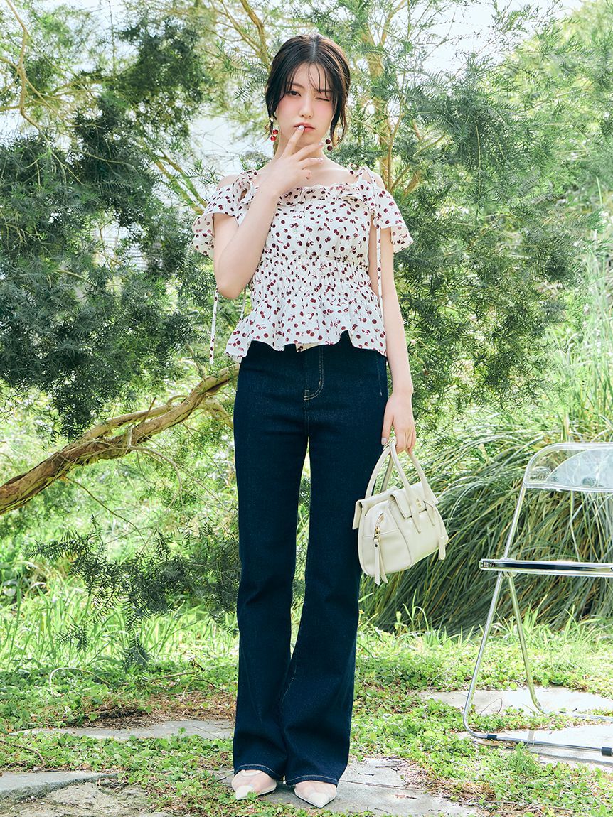 SNIDEL「【STYLE UP PANTS】フレアデニム」|デニム|