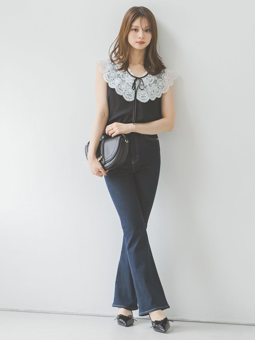 SNIDEL「【STYLE UP PANTS】フレアデニム」|デニム|