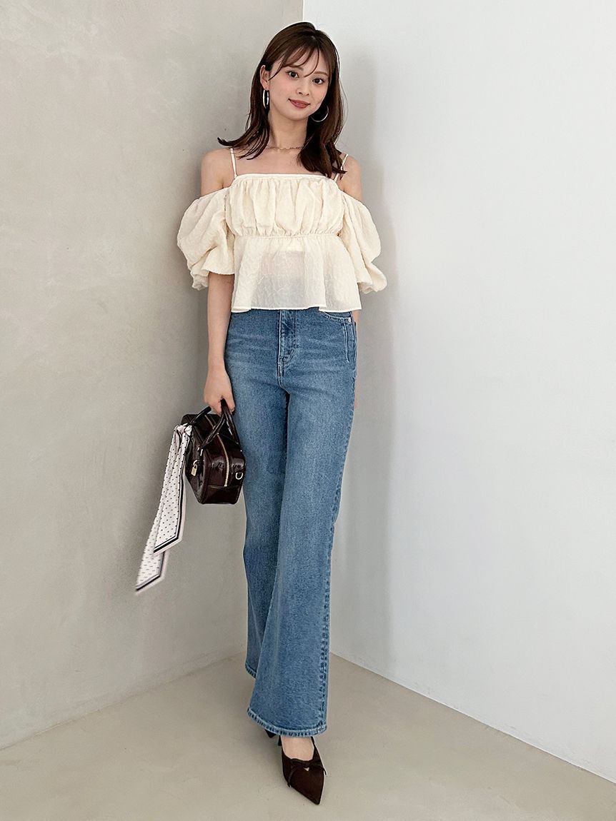 SNIDEL「【STYLE UP PANTS】フレアデニム」|デニム|BLU