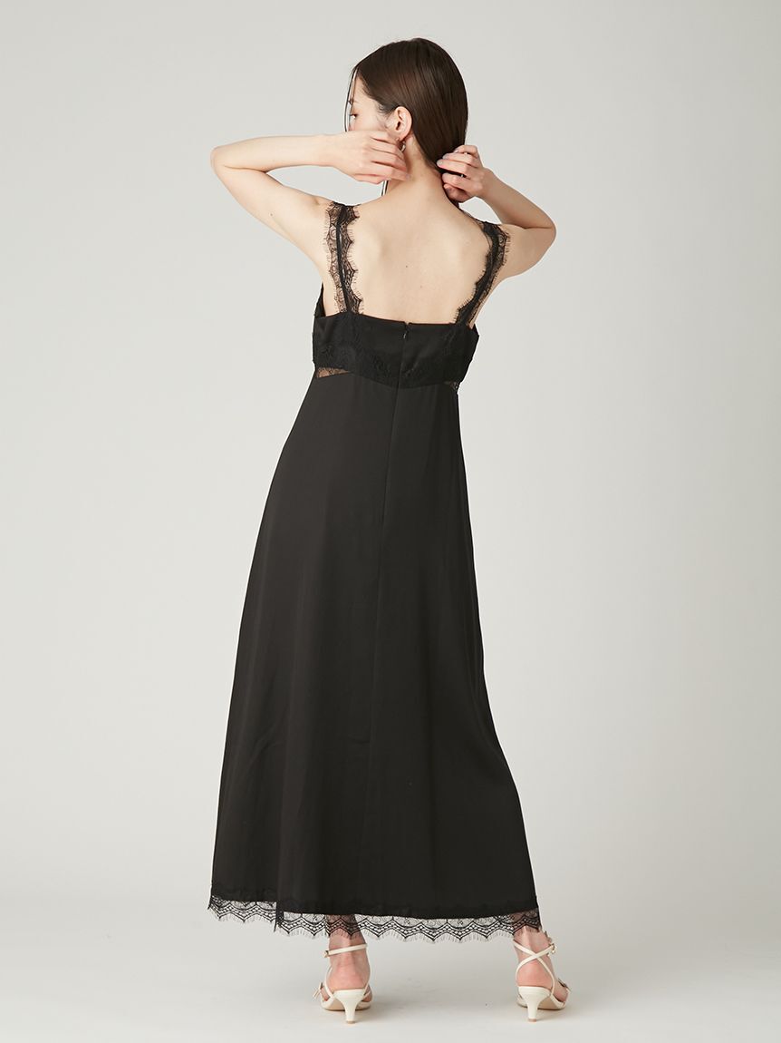 FRAY I.D「サイドカッティングレーストリムキャミワンピース」|ワンピース|