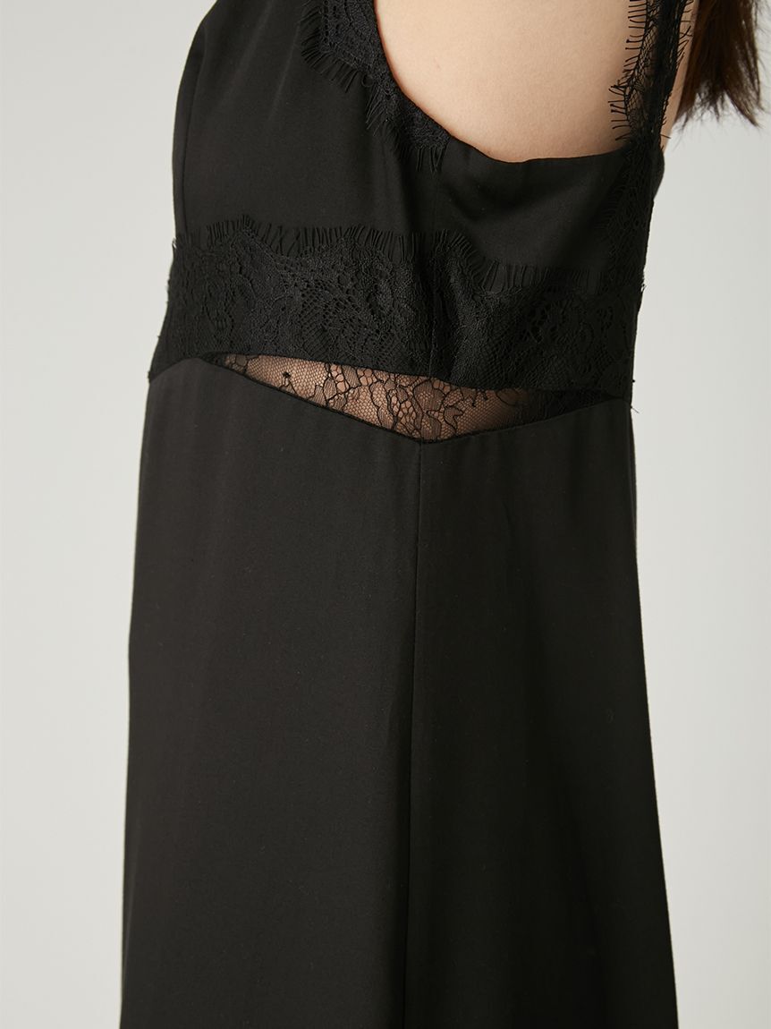 FRAY I.D「サイドカッティングレーストリムキャミワンピース」|ワンピース|