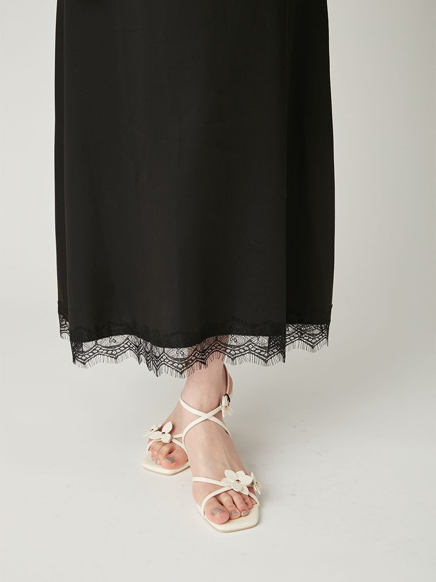 FRAY I.D「サイドカッティングレーストリムキャミワンピース」|ワンピース|