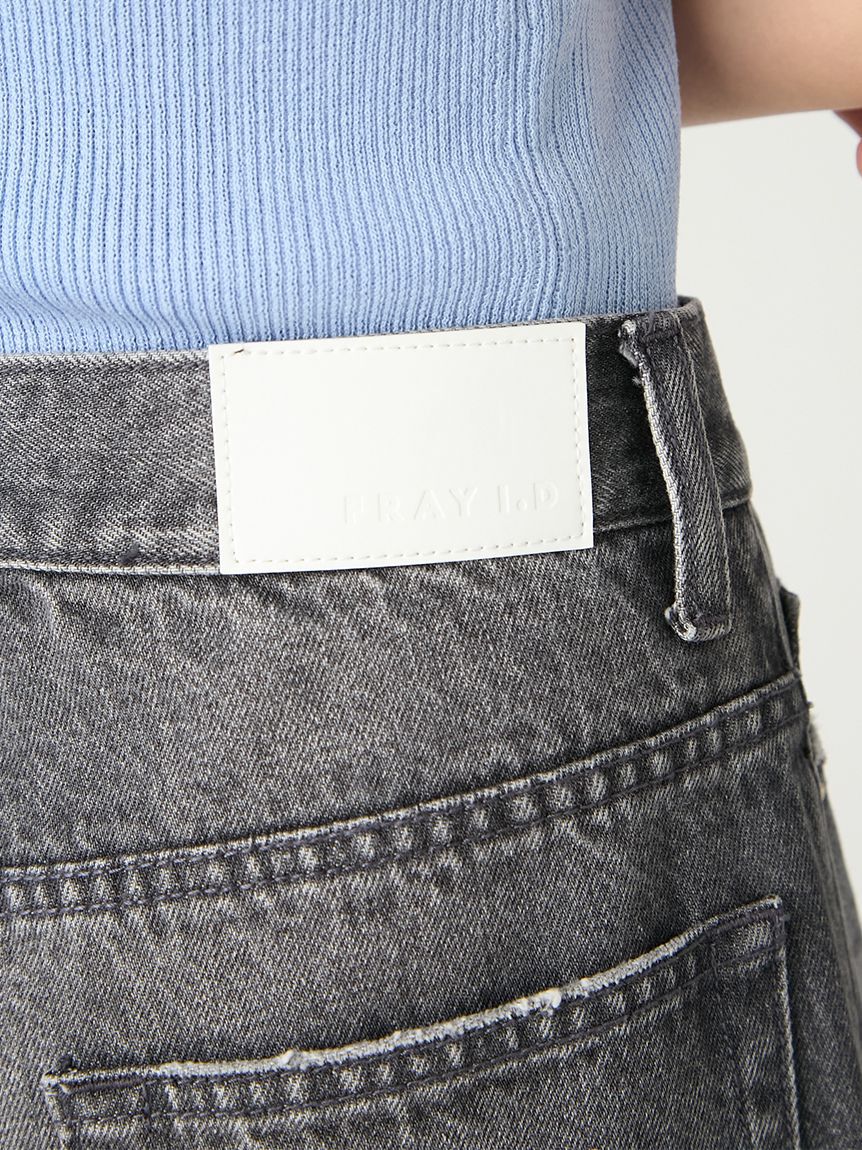 FRAY I.D「ハイライズダメージデニムパンツ」|デニム|