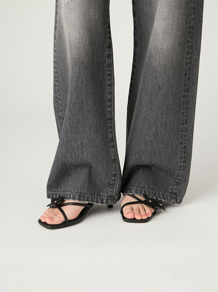 FRAY I.D「ハイライズダメージデニムパンツ」|デニム|