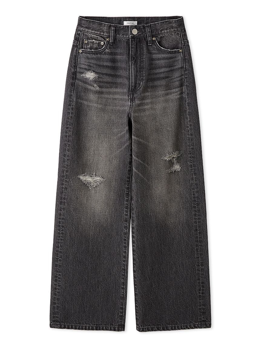 FRAY I.D「ハイライズダメージデニムパンツ」|デニム|
