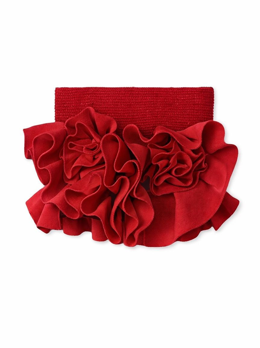 FRAY I.D「フラワーペプラムニットベアトップス」|ニット・セーター|