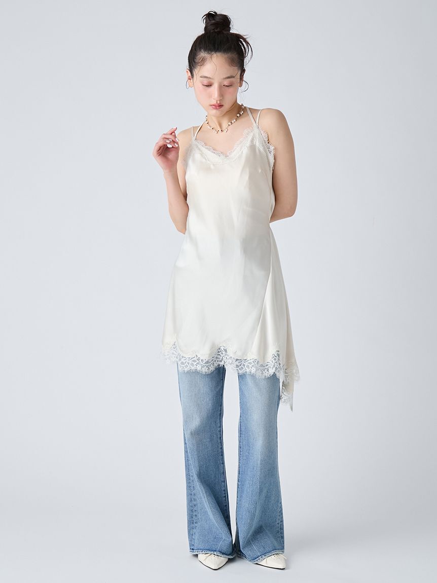 LILY BROWN「【WEB限定カラー】カシミヤブレンドニットセットサテンミニワンピース」|ワンピース|