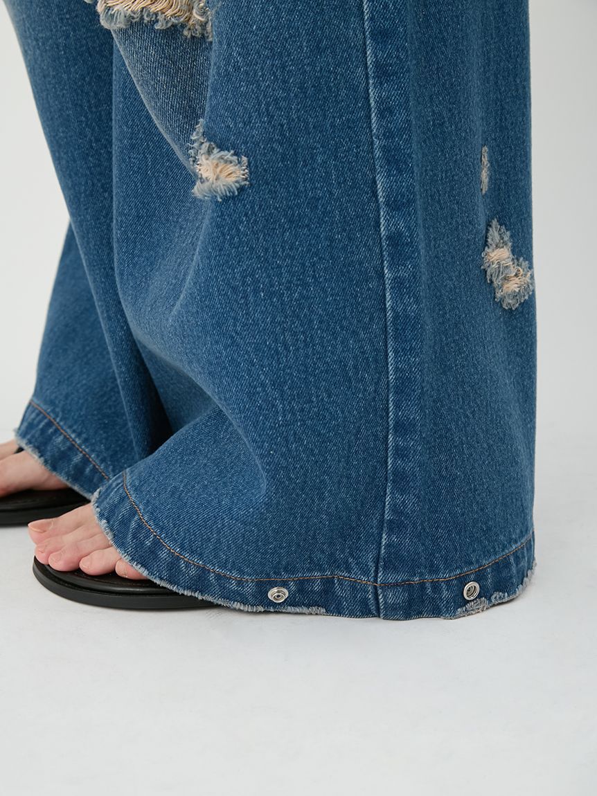 LILY BROWN「ワイドレッグリラックスデニムパンツ」|デニム|