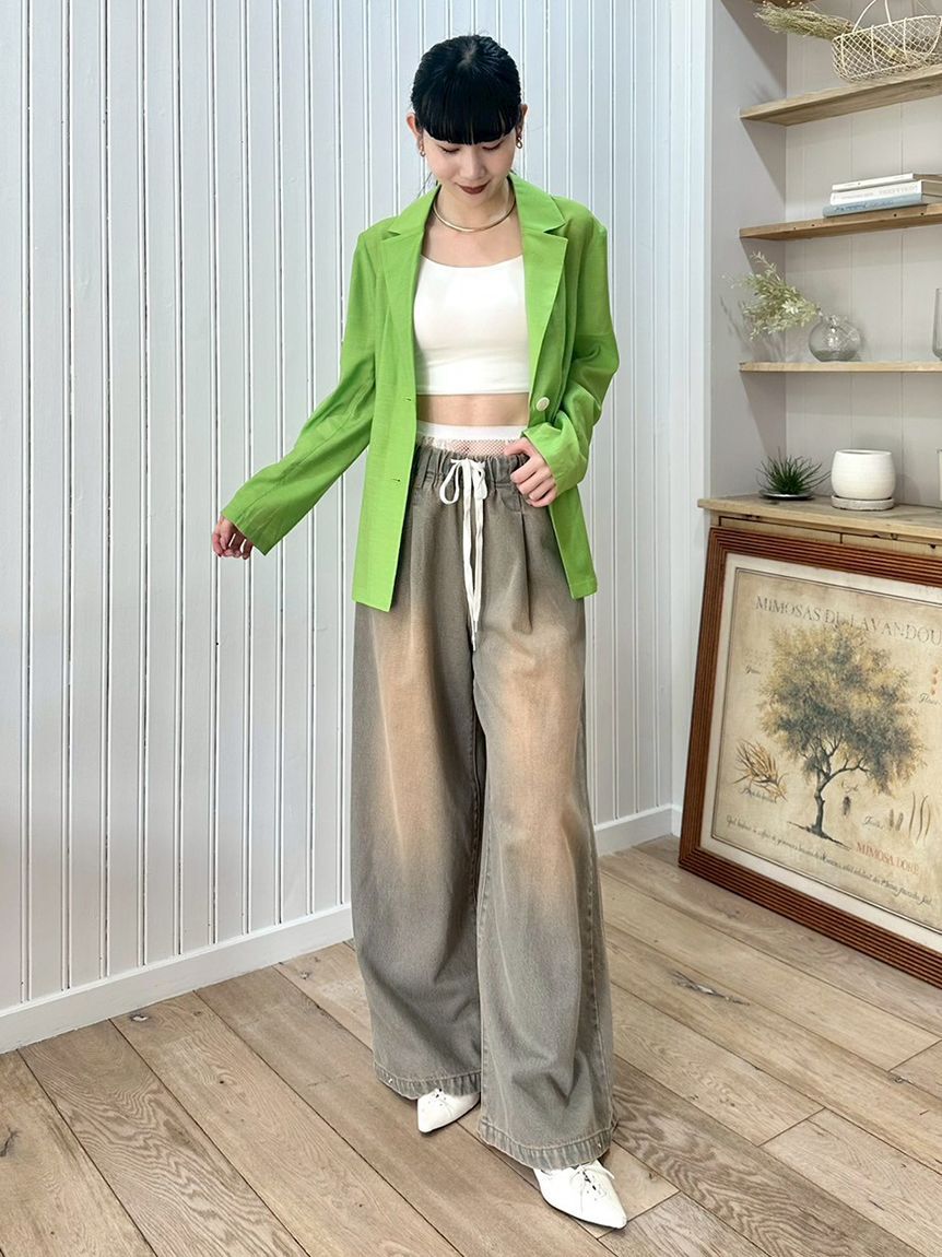 LILY BROWN「ワイドレッグリラックスデニムパンツ」|デニム|