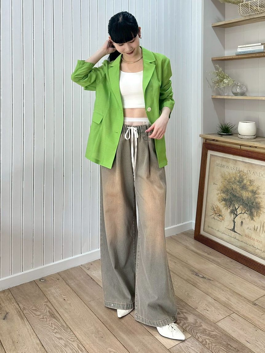 LILY BROWN「ワイドレッグリラックスデニムパンツ」|デニム|