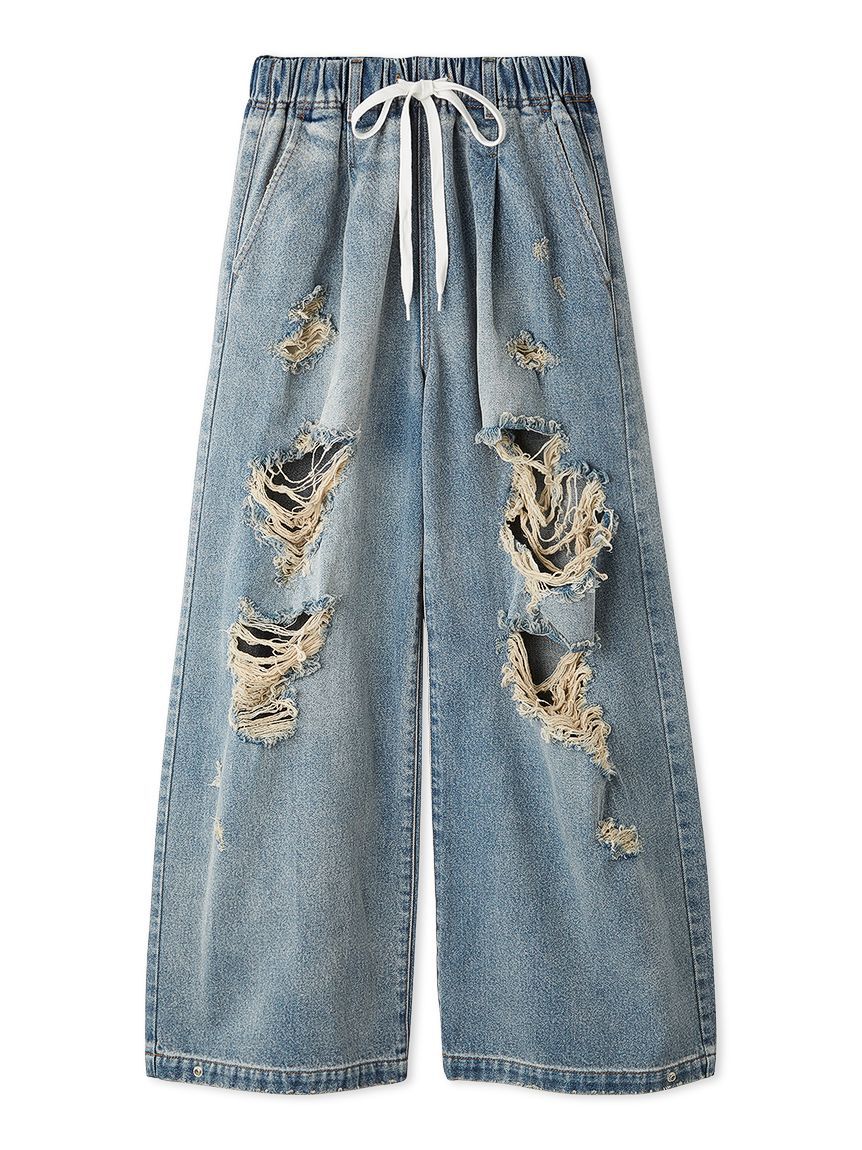 LILY BROWN「ワイドレッグリラックスデニムパンツ」|デニム|