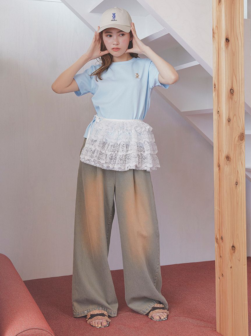 LILY BROWN「ワイドレッグリラックスデニムパンツ」|デニム|