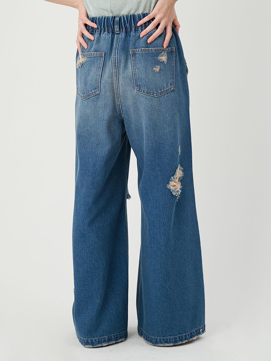 LILY BROWN「ワイドレッグリラックスデニムパンツ」|デニム|