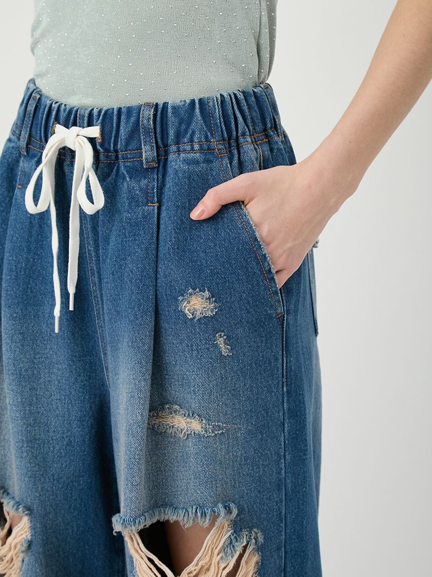 LILY BROWN「ワイドレッグリラックスデニムパンツ」|デニム|