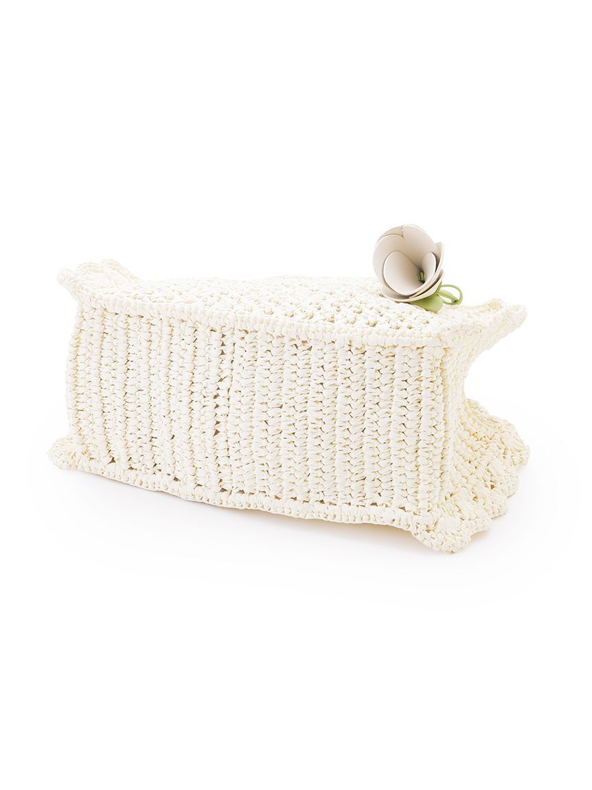 LILY BROWN「フラワーチャーム付きラッフルかごバッグ」|かごバッグ|