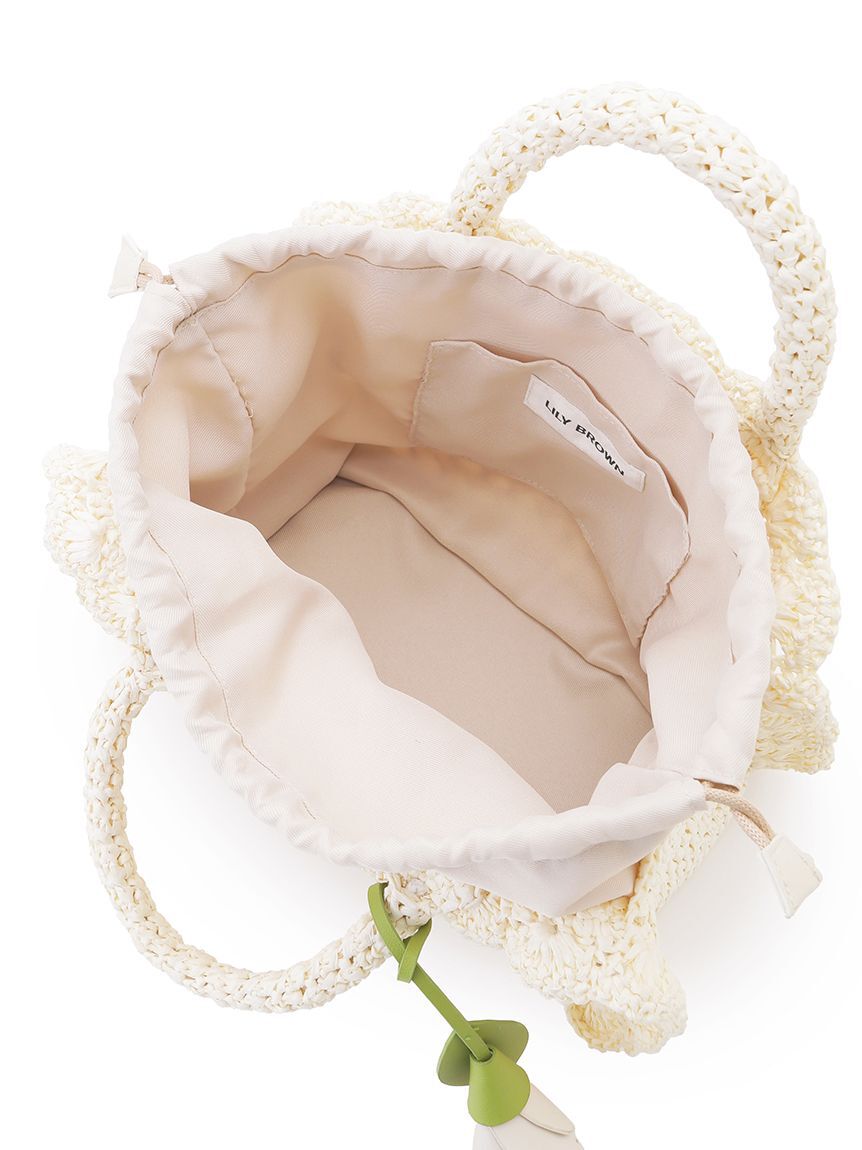 LILY BROWN「フラワーチャーム付きラッフルかごバッグ」|かごバッグ|