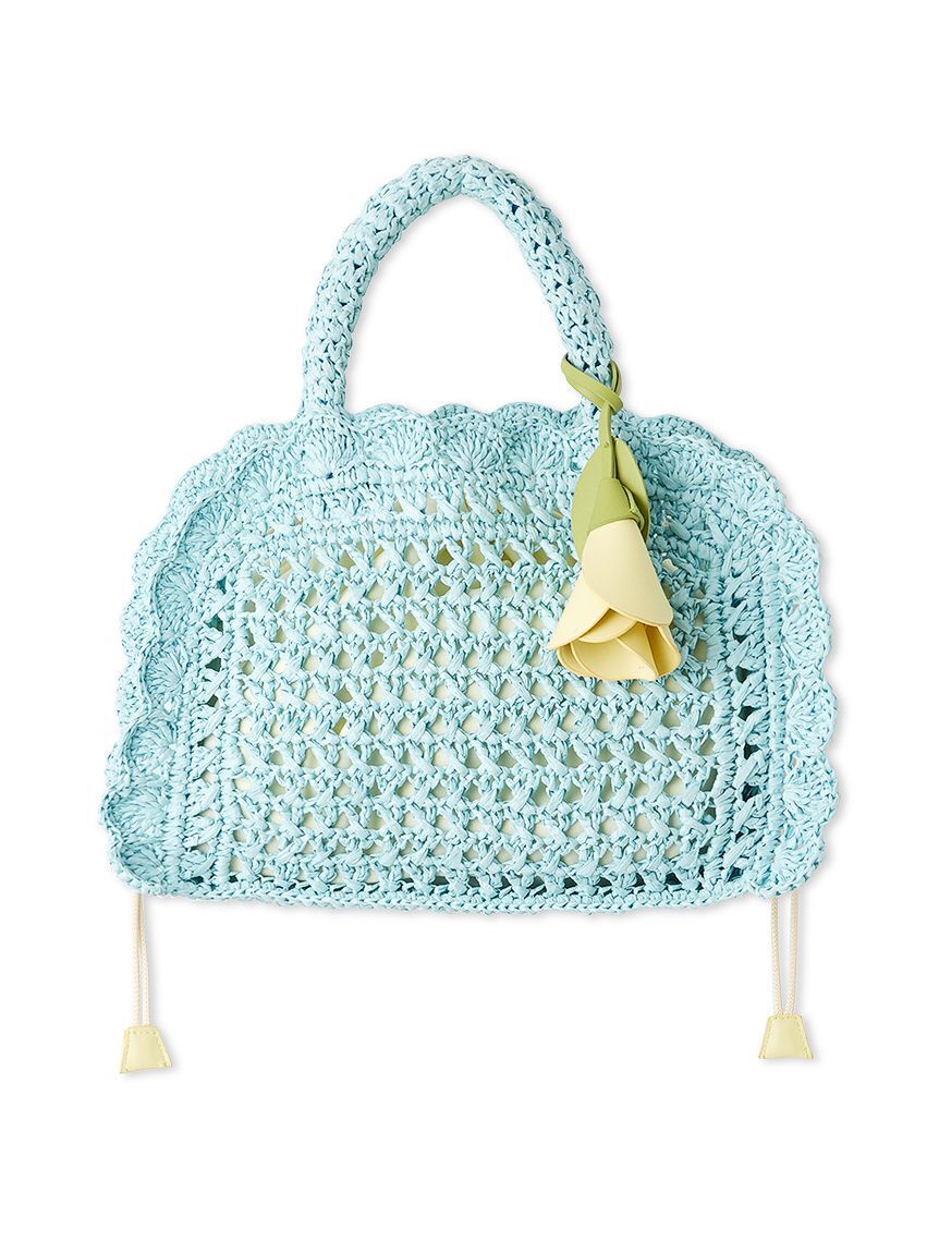 LILY BROWN「フラワーチャーム付きラッフルかごバッグ」|かごバッグ|LBLU