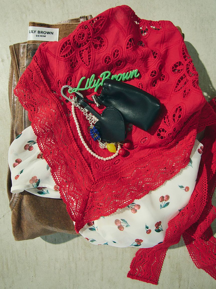 LILY BROWN「リップケース付きハートキーチャーム」|キーケース|