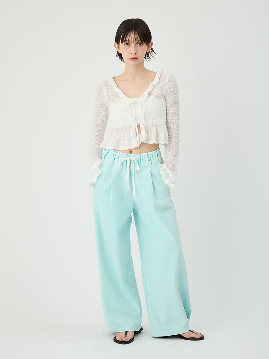 LILY BROWN「ツイストヤーンフリルカーディガン」|カーディガン|