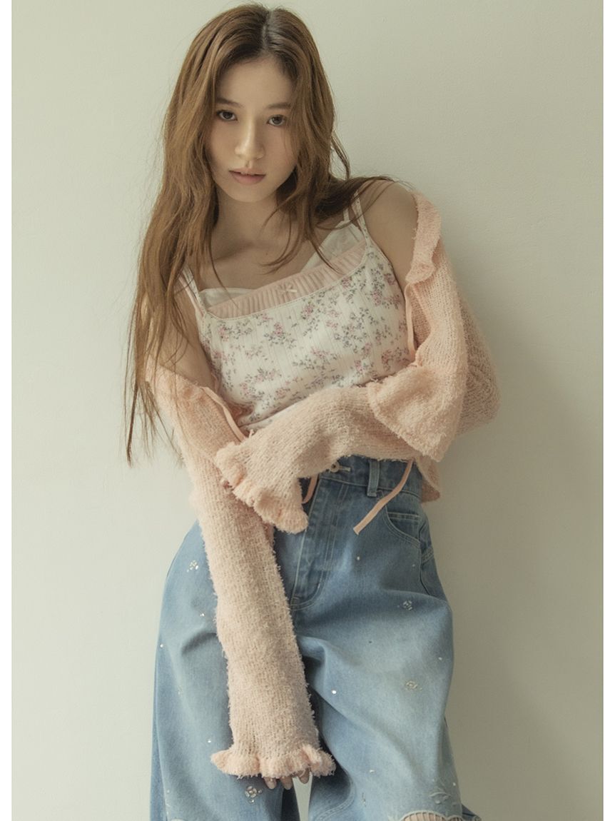 LILY BROWN「ツイストヤーンフリルカーディガン」|カーディガン|PNK