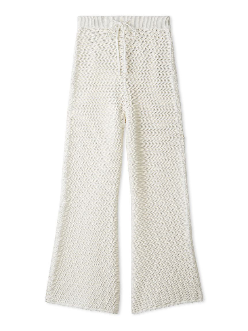 LILY BROWN「クロシェトリムニットパンツ」|チノ|WHT