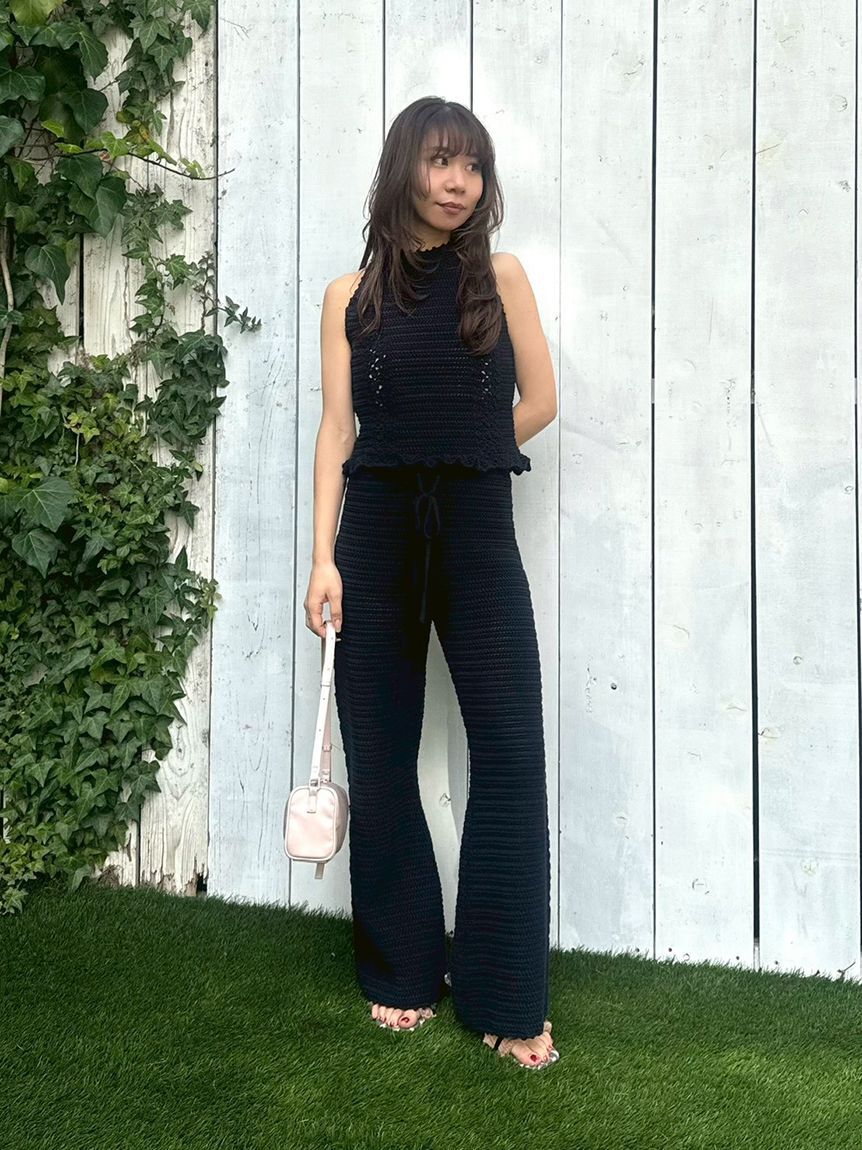 LILY BROWN「クロシェトリムニットパンツ」|チノ|