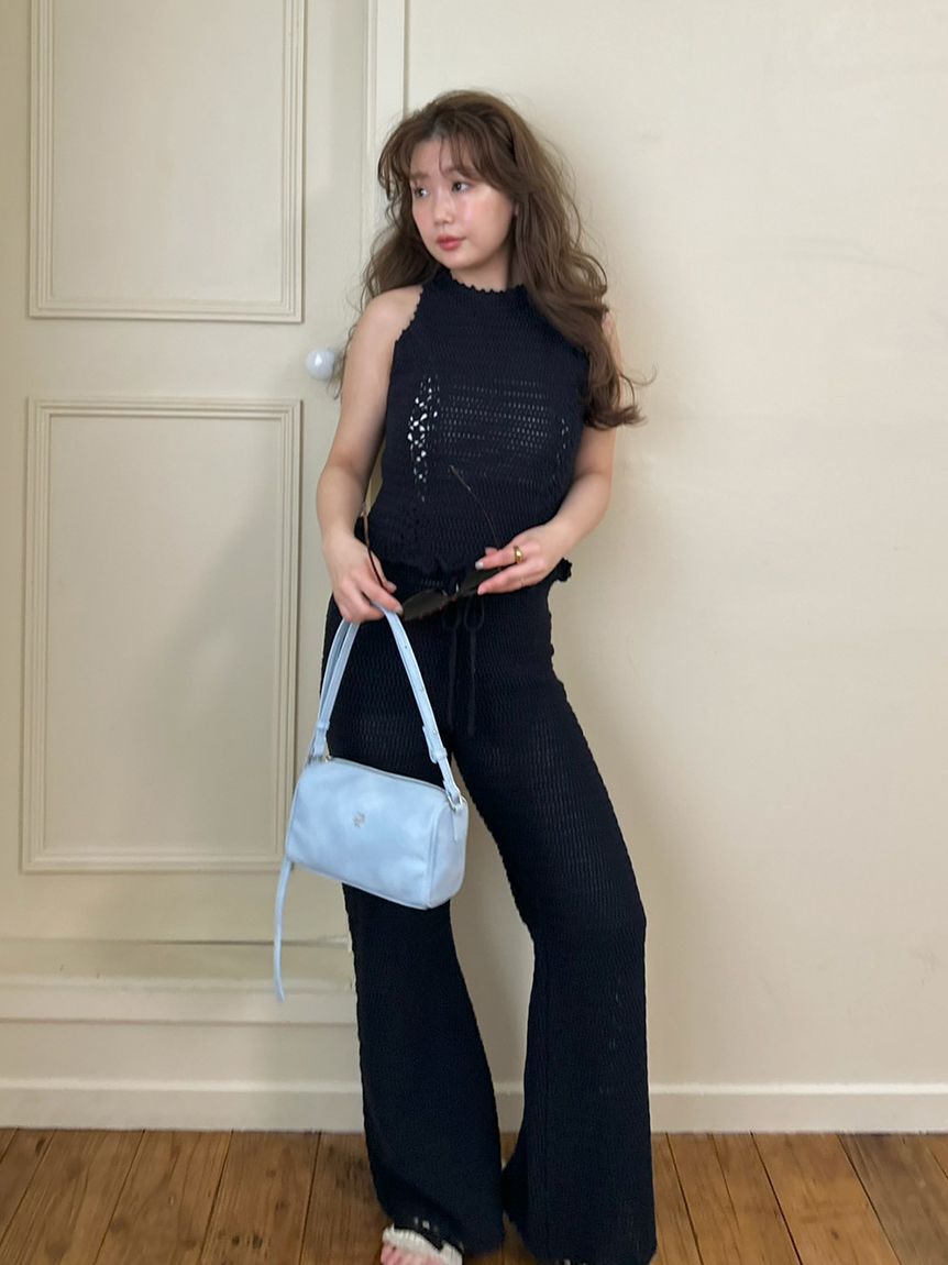 LILY BROWN「クロシェトリムニットパンツ」|チノ|