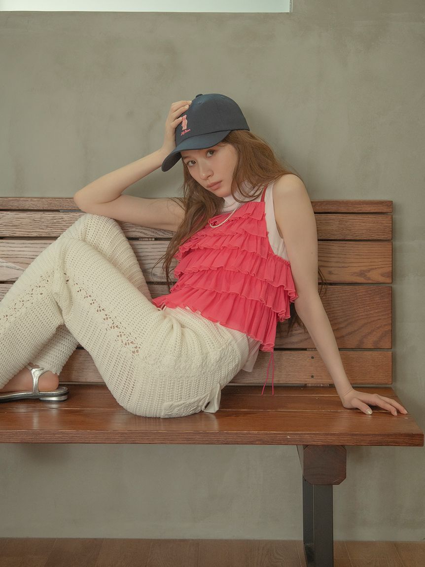 LILY BROWN「クロシェトリムニットパンツ」|チノ|