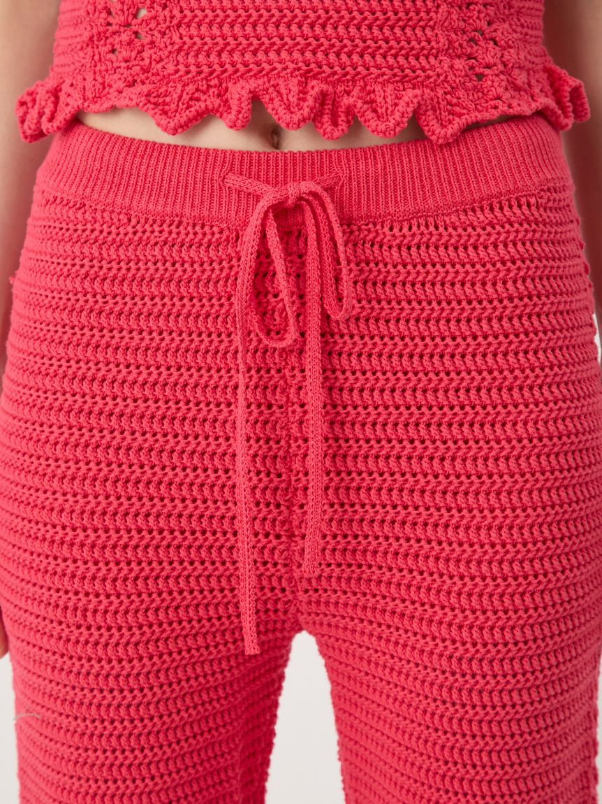 LILY BROWN「クロシェトリムニットパンツ」|チノ|