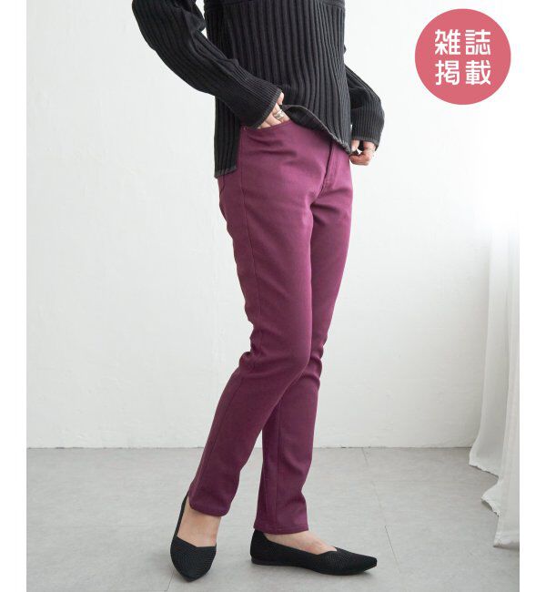 ikka「ボンディングスキニーパンツ」|その他|ワイン